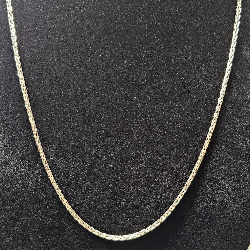✨ 925 Sterling Silver Wheat Chain Necklace – 24” Bali Indonesia ✨